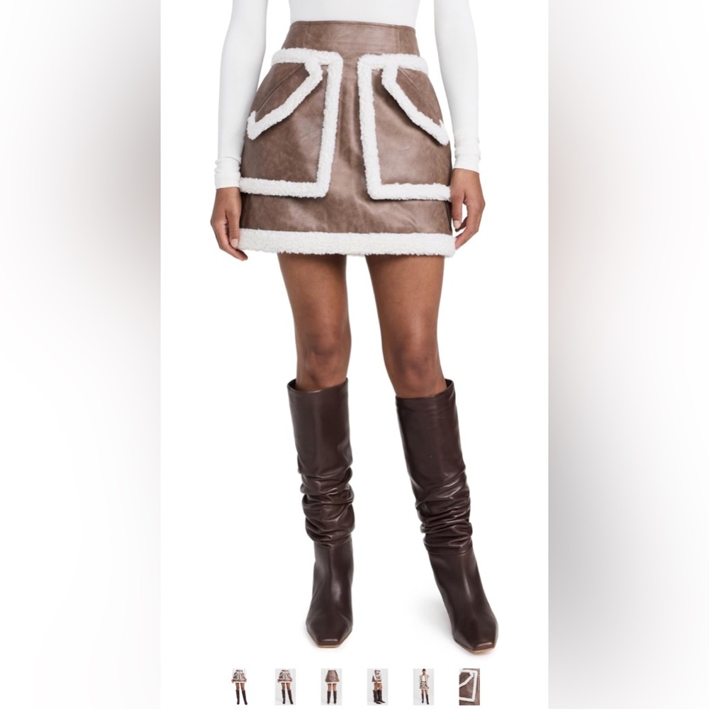 NWT Aknvas cherry skirt shearling